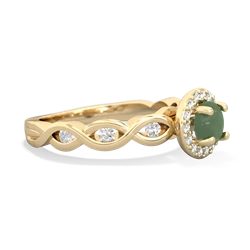 Jade Infinity Halo Engagement 14K Yellow Gold ring R26315RH