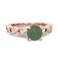 Jade Infinity 6Mm Round Engagement 14K Rose Gold ring R26316RD