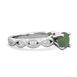 Jade Infinity 6Mm Round Engagement 14K White Gold ring R26316RD