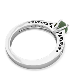 Jade Art Deco 14K White Gold ring R26355RD