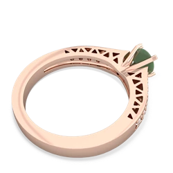 Jade Art Deco Engagement 5Mm Round 14K Rose Gold ring R26355RD