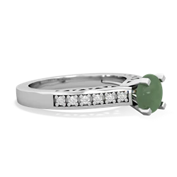 Jade Art Deco Engagement 6Mm Round 14K White Gold ring R26356RD