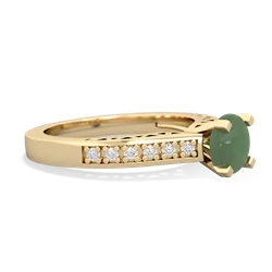 Jade Art Deco Engagement 6Mm Round 14K Yellow Gold ring R26356RD