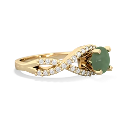 Jade Diamond Twist 6Mm Round Engagment  14K Yellow Gold ring R26406RD
