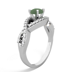 Jade Diamond Twist 5Mm Round Engagment  14K White Gold ring R26405RD