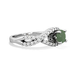 Jade Diamond Twist 5Mm Round Engagment  14K White Gold ring R26405RD