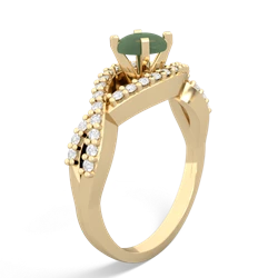 Jade Diamond Twist 5Mm Round Engagment  14K Yellow Gold ring R26405RD