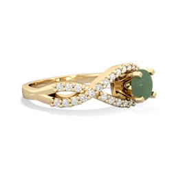 Jade Diamond Twist 5Mm Round Engagment  14K Yellow Gold ring R26405RD