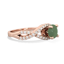 Jade Diamond Twist 6Mm Round Engagment  14K Rose Gold ring R26406RD