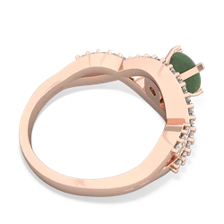 Jade Diamond Twist 6Mm Round Engagment  14K Rose Gold ring R26406RD