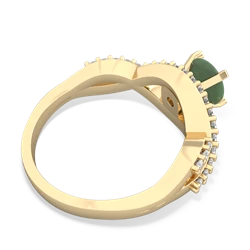 Jade Diamond Twist 6Mm Round Engagment  14K Yellow Gold ring R26406RD