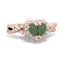 Jade Diamond Twist 'One Heart' 14K Rose Gold ring R2640HRT