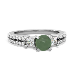 Jade Classic 5Mm Round Engagement 14K White Gold ring R26435RD