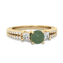 Jade Classic 5Mm Round Engagement 14K Yellow Gold ring R26435RD