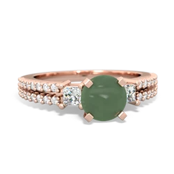 Jade Classic 6Mm Round Engagement 14K Rose Gold ring R26436RD