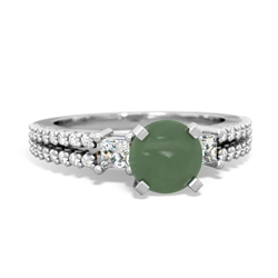 Jade Classic 6Mm Round Engagement 14K White Gold ring R26436RD