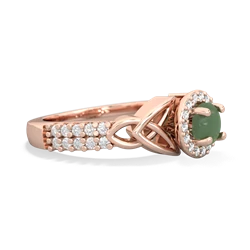 Jade Celtic Knot Halo 14K Rose Gold ring R26445RH