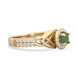 Jade Celtic Knot Halo 14K Yellow Gold ring R26445RH