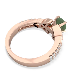 Jade Celtic Knot 6Mm Round Engagement 14K Rose Gold ring R26446RD