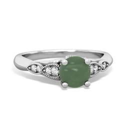 Jade Antique Elegance 14K White Gold ring R3100