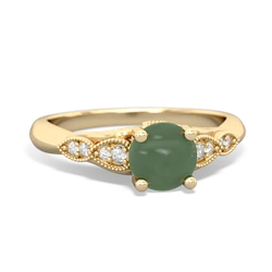 Jade Antique Elegance 14K Yellow Gold ring R3100