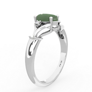 Jade Precious Pear 14K White Gold ring R0826