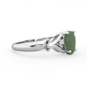 Jade Precious Pear 14K White Gold ring R0826