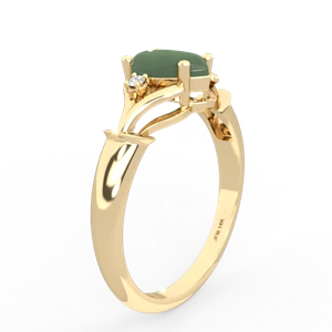Jade Precious Pear 14K Yellow Gold ring R0826