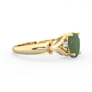 Jade Precious Pear 14K Yellow Gold ring R0826