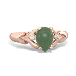 Jade Precious Pear 14K Rose Gold ring R0826