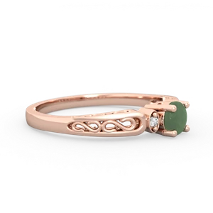 Jade Filligree Scroll Round 14K Rose Gold ring R0829