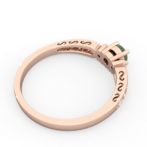 Jade Filligree Scroll Round 14K Rose Gold ring R0829