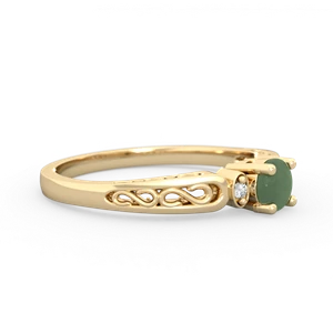 Jade Filligree Scroll Round 14K Yellow Gold ring R0829