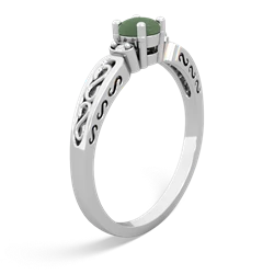 Jade Filligree Scroll Round 14K White Gold ring R0829