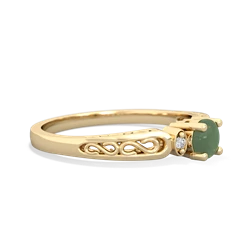 Jade Filligree Scroll Round 14K Yellow Gold ring R0829