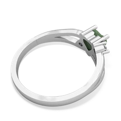 Jade Split Band Swirl 14K White Gold ring R2130