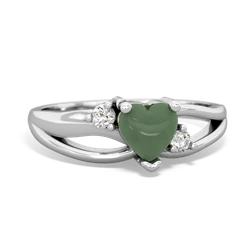 Jade Split Band Swirl 14K White Gold ring R2130