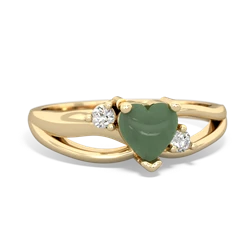 Jade Split Band Swirl 14K Yellow Gold ring R2130