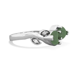 Jade Floral Elegance 14K White Gold ring R5790