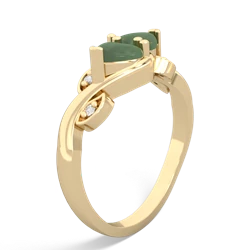 Jade Floral Elegance 14K Yellow Gold ring R5790