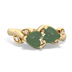 Jade Floral Elegance 14K Yellow Gold ring R5790
