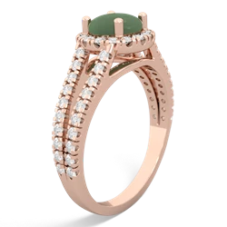 Jade Pave Halo 14K Rose Gold ring R5490