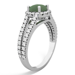 Jade Pave Halo 14K White Gold ring R5490