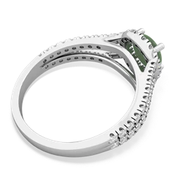 Jade Pave Halo 14K White Gold ring R5490