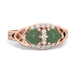 Jade Sparkling Celtic Knot 14K Rose Gold ring R2645