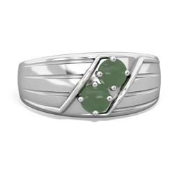 Jade Men's Streamline 14K White Gold ring R0460