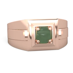 Jade Men's Squared Circle 14K Rose Gold ring R0480