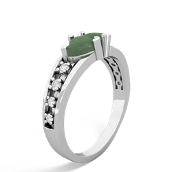 Jade Heart To Heart 14K White Gold ring R3342