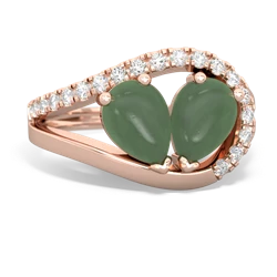 Jade Nestled Heart Keepsake 14K Rose Gold ring R5650