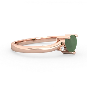 Jade Delicate Heart 14K Rose Gold ring R0203